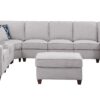 Eric - 9 Piece Upholstered Sectional With Ottoman - Light Gray - Image 3