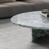 Natural Marble Coffee Table With Polished Surface For Living Room - Blue / Gray - Image 6