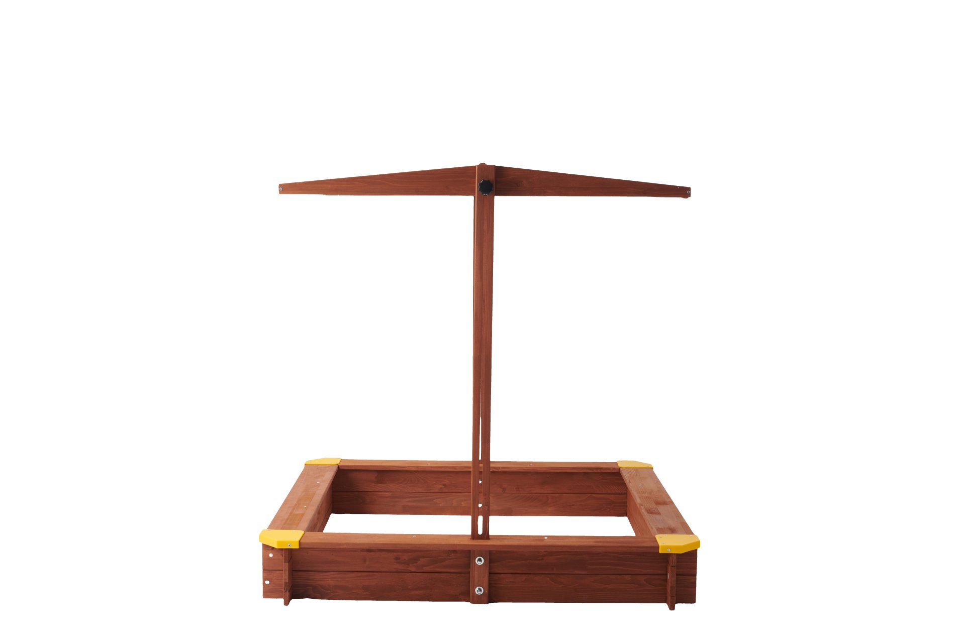 Kids Sandbox With Cover, Sand Box With Adjustable Canopy, Large Outdoor Cedar Sandpit For Backyard Play - Reddish Brown - Image 7