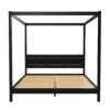King Canopy Bed Frame Modern Minimalist Boho - Black - Image 2