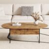 Elegant Coffee Table With Double Drawers And Transparent Glass Sides - Wood - Image 6