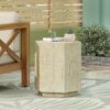 Hexagonal Archaistic Side Table High Quality Magnesium Oxide - Antique Brown - Image 4