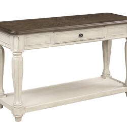 Console Table With Storage - Antique White / Brown