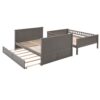 Full Over Full Bunk Bed With Twin Size Trundle, Guardrails - Brushed Gray - Image 7