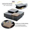 Movable Top Coffee Table, Modern Square Wood Coffee Table With High Gloss Finish, 4 Hidden Storage Drawers For Living Room - Black - Image 5