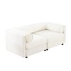 2 Seater Sofa With Storage Seat And Cylindrical Backrest - White - Image 6