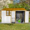 10'x8' Garden Sheds Outdoor Storage Sheds With Window - White / Yellow - Image 4