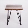 Zion - Outdoor Industrial Iron And Coffee Table - Teak - Image 8