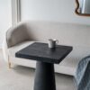 Square Side Table With Pedestal Base - Black - Image 4
