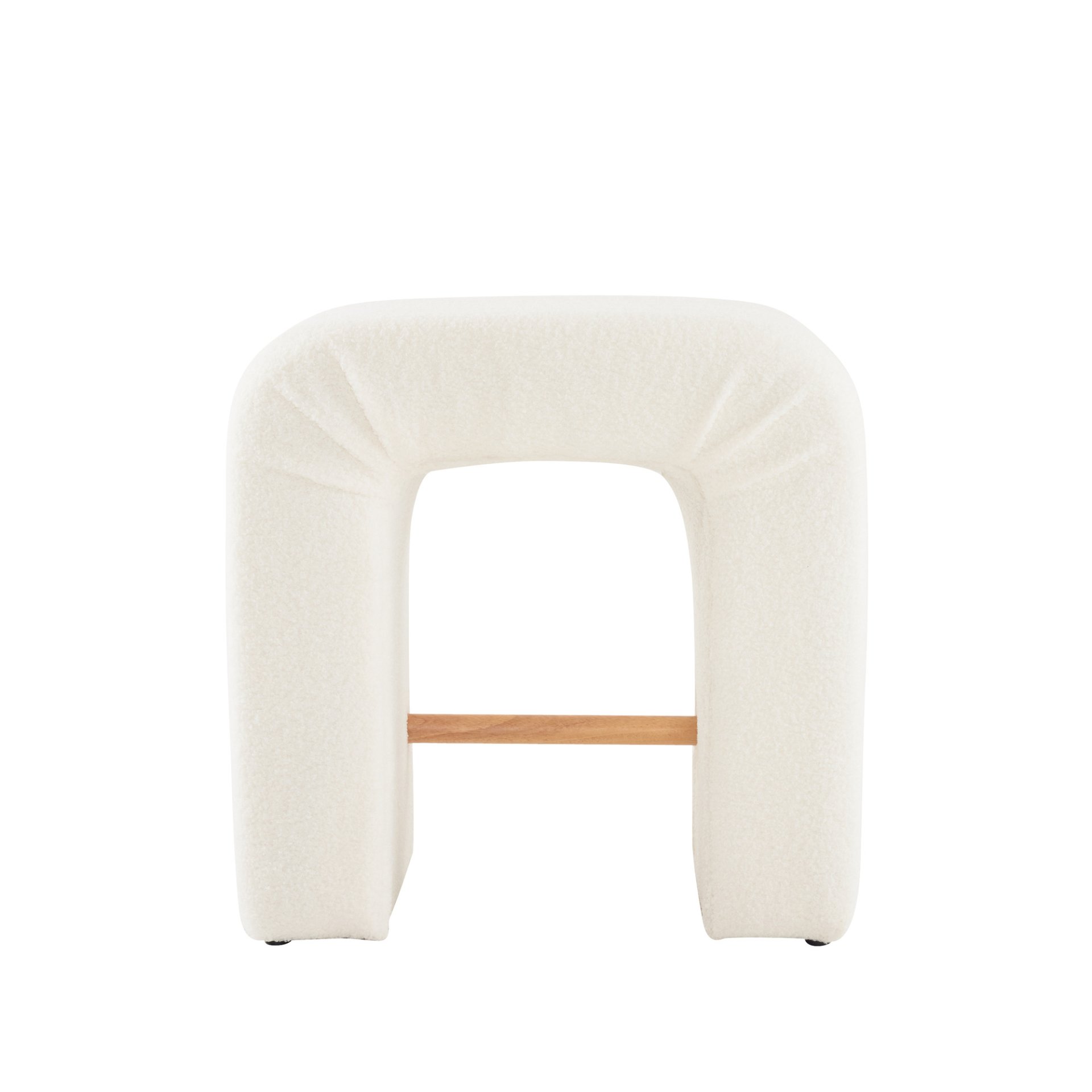 Boucle Stool (Set of 2), Dining Chairs For Home Kitchen Island - White - Image 9