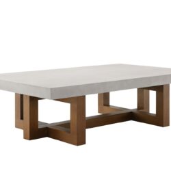 Keven - Faux Concrete Top Rectangular Coffee Table - Walnut