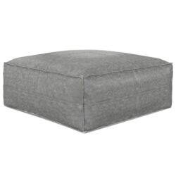 Brody - Large Square Coffee Table Pouf - Distressed Gray