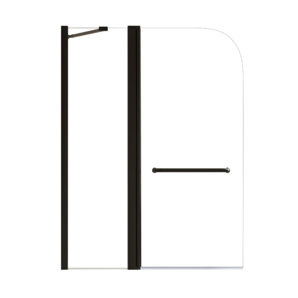 Aluminum Alloy Shower Doors With Rotation Shaft And 6Mm Tempered Glass - Matte Black