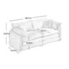 Comfortable Oversized 3 Piece Sofa Set With Single 2 Seater 3 Seater Sofas Corduroy - Beige - Image 2