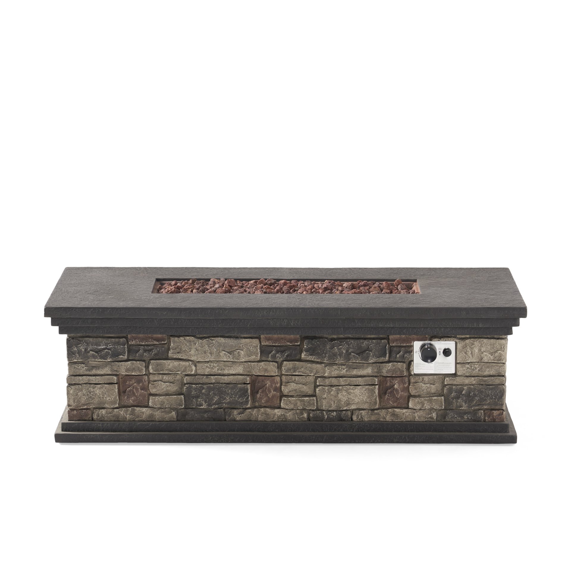 Contemporary Rectangle Fire Pit 50, 000 Btu Magnesium Oxide - Stone Gray - Image 13
