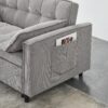 Two-Seat Casual Sofa With Pull Out Bed, Living Room Furniture - Light Gray - Image 4