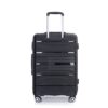 Hardshell Suitcase Double Spinner Wheels Pp Luggage Sets Lightweight Durable Suitcase With Tsa Lock, 3 Piece Set (20/24/28) - Black - Image 9