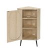Corner Cabinet, Rattan Door, Freestanding Corner Tables For Small Spaces, Corner Shelf Stand For Living Room, Kitchen, Bathroom, Bedroom - Natural - Image 4