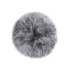 Alberta - Mongolian Sheepskin Round Ottoman - Dimensional Gray - Image 4
