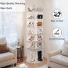 7 Tier Rotating Shoe Rack With High Base Design, Freestanding 360° Organizer For 28 Pairs - White - Image 6