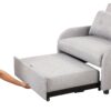 3 In 1 Pull Out Sofa Sleeper With Wing Table And USB Charge - Gray - Image 18
