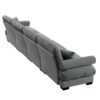 Super Comfort Oversized Modular Velvet Sectional Sofa Couch With Movable Ottoman - Gray - Image 8