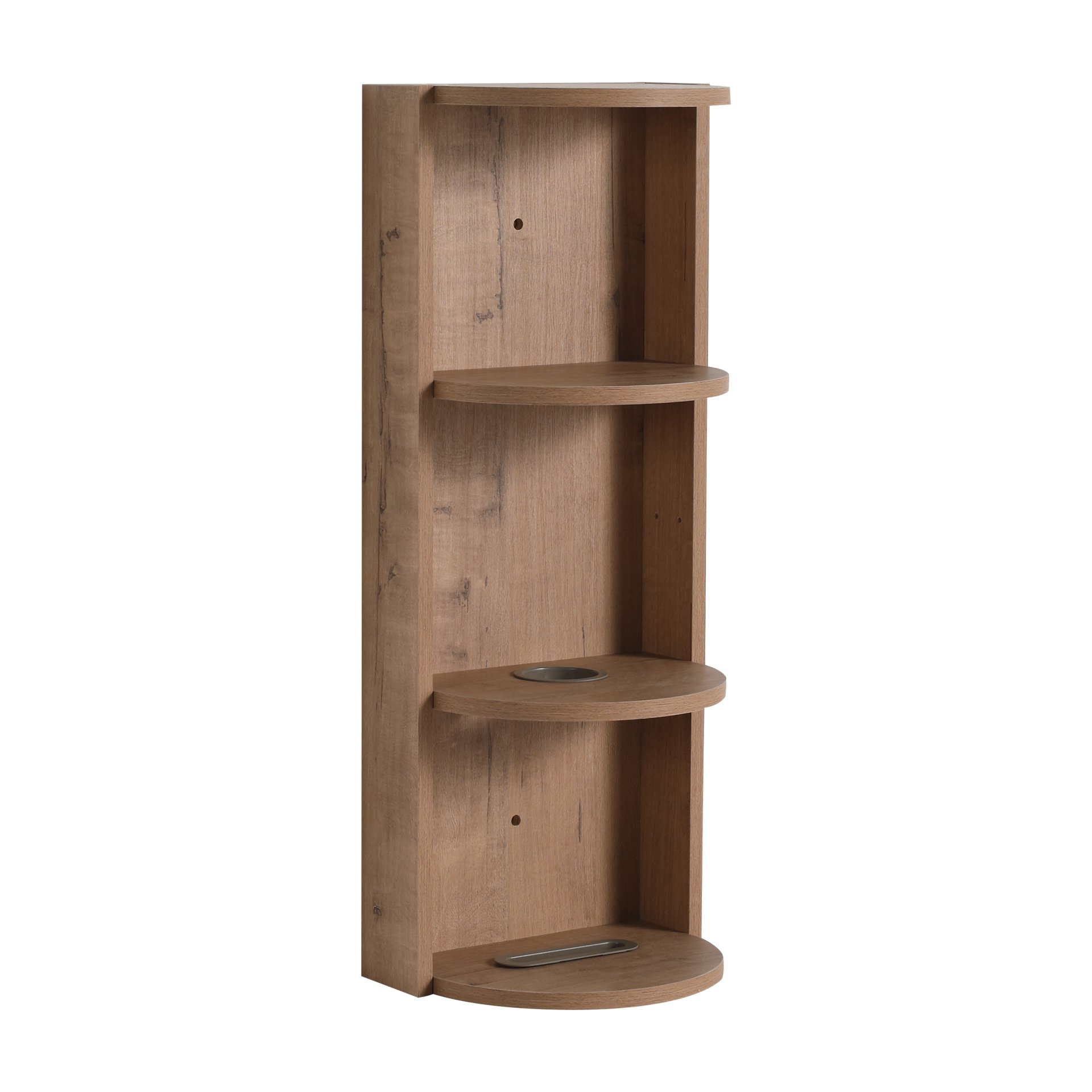 Modern Bathroom Wall Mounted Storage Rack With Floating Design - Imitative Oak - Image 10