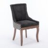 Ultra Side Dining Chair, Thickened Fabric Chairs With Neutrally Toned Solid Wood Legs, Bronze Nail Head (Set of 2) - Blue - Image 5
