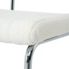 Modern Simple Light Luxury Dining Chair Set With Metal Legs, Teddy Fabric, Bow Design (Set of 4) - White - Image 7