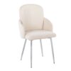 Dahlia - Contemporary Dining Chair (Set of 2) - Cream / Chrome - Image 2