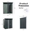 Tc53G Outdoor Metal Storage Shed Transparent Plate - Gray - Image 9