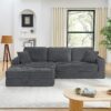 Minimalist L Shape Modular Sectional Sofa Bed - Gray - Image 6