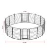 16 Panels Heavy Duty Metal Playpen With Door, Dog Fence Pet Exercise Pen For Outdoor - Black - Image 3