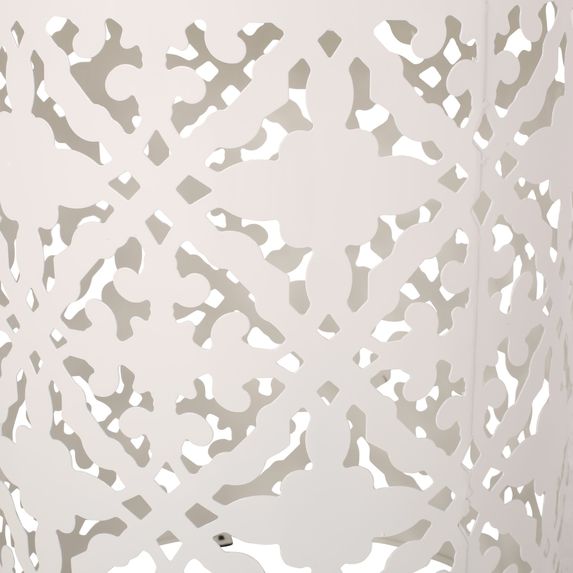 Airy - Outdoor Side Table With Lace Cut Design And Metal Frame - White - Image 6