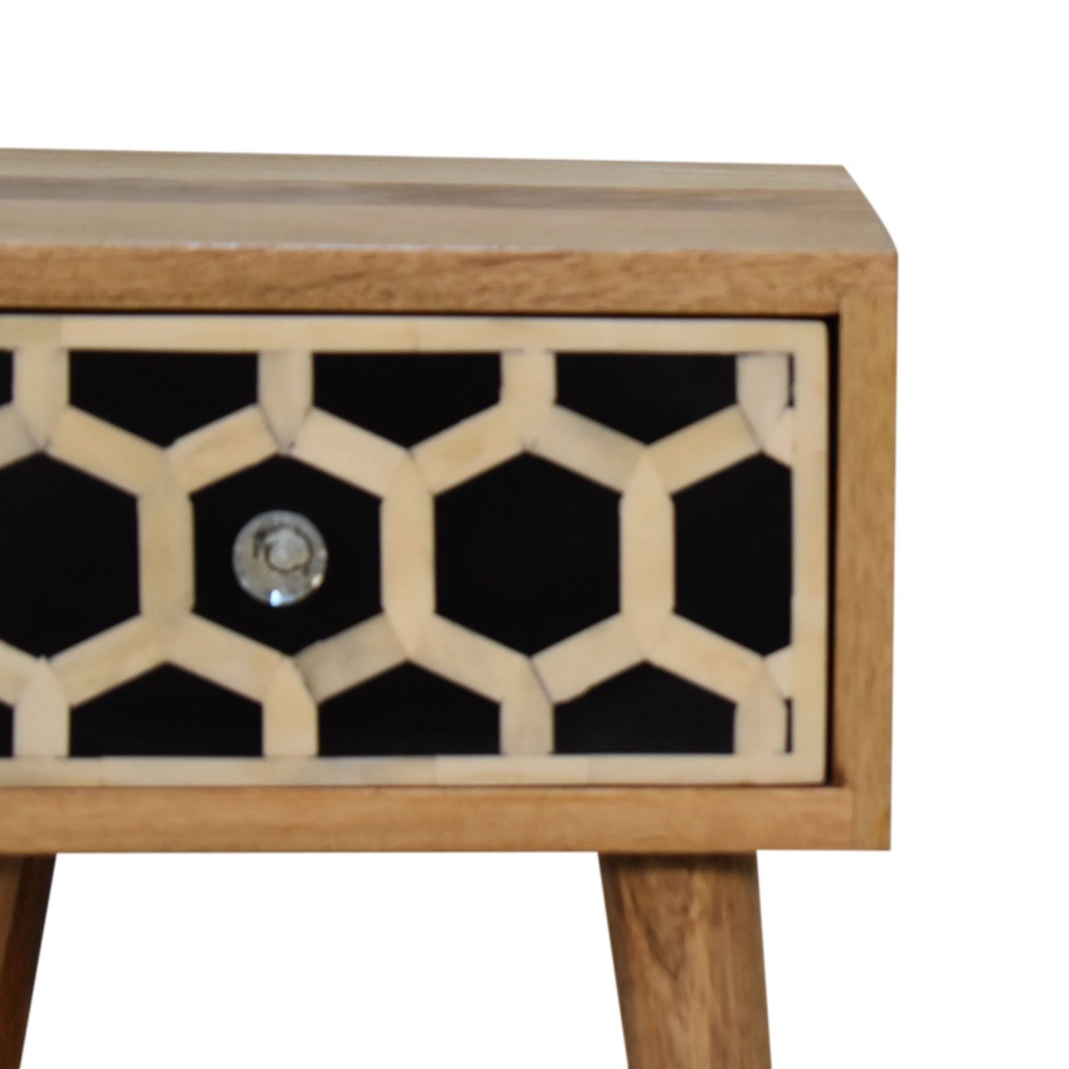Inlay - Mini Bone Bedside Table - Brown Oak - Image 14