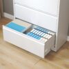 Modern 5 Drawer Steel Lateral File Cabinet With Lock, Metal Filing Cabinet For Home And Office - Gunmetal Black - Image 11