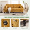 Modern Style Chenille 2 Seater Sofa With LED Light, USB Port & Storage Bag, Rubber Wood Legs - Mustard Yellow - Image 5