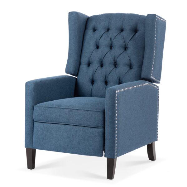 Manual Wing Chair Recliner - Blue