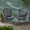 Calypso - Outdoor Chair With Water Resistance Cushion And Iron Frame - Gray - Image 4