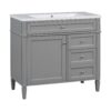 Bathroom Vanity With Top Sink, Modern Bathroom Storage Cabinet With 2 Drawers And A Tip-Out Drawer, Single Sink Bathroom Vanity - Gray - Image 12