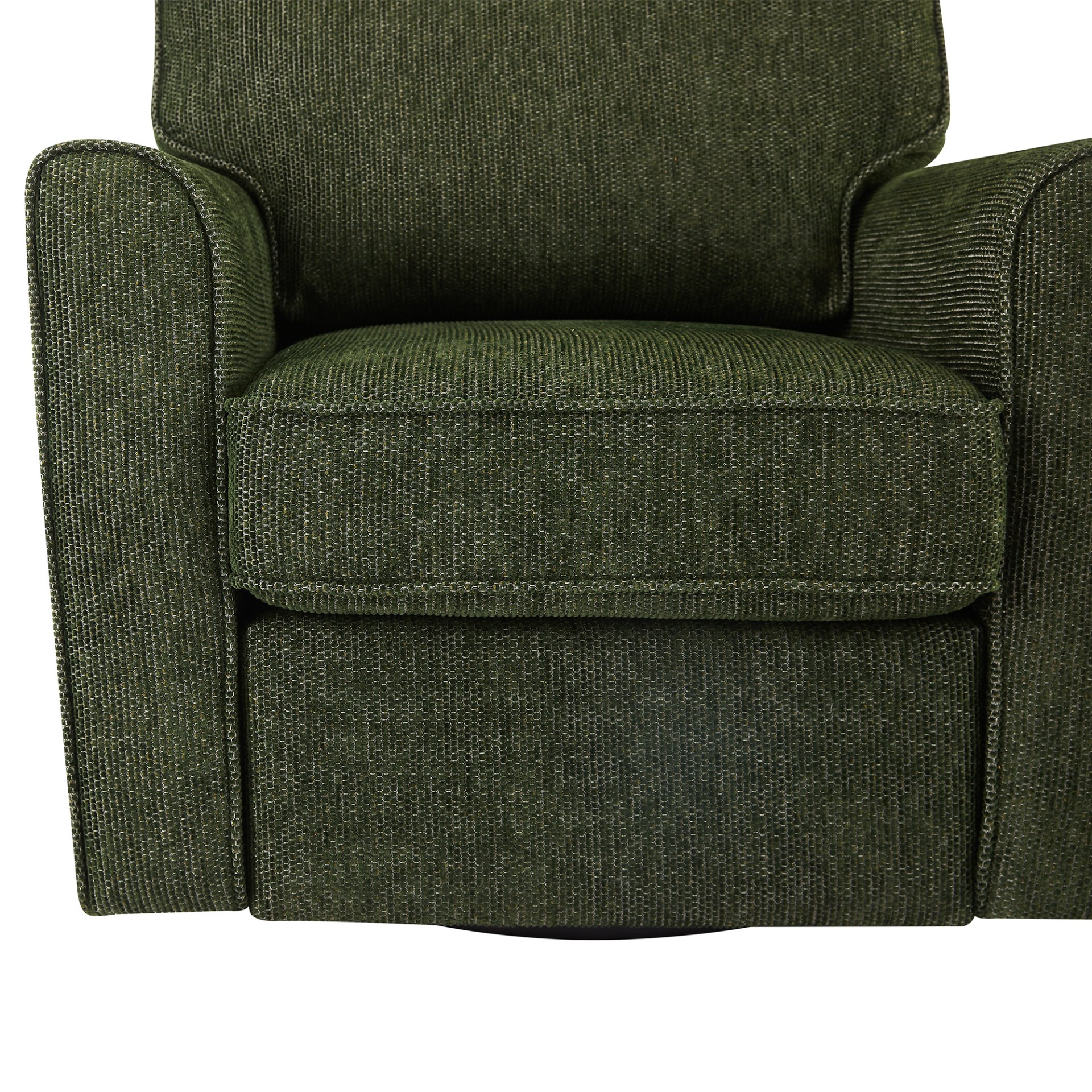 360° Swivel Chair Accent Barrel Armchair With Side Pockets, Chenille Upholstery, Compact Size - Green - Image 26