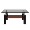 Modern Rectangular Coffee Table With Tempered Glass Top Layer - Gray - Image 8