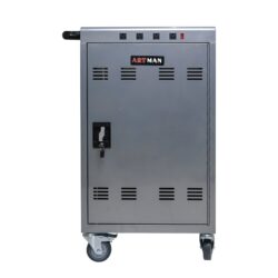 Mobile Charging Cart For Tablets Laptops 35 Device Capacity Matt Silver Metal - Silver