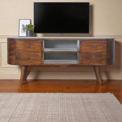 Rounded Entertainment Unit - Chestnut