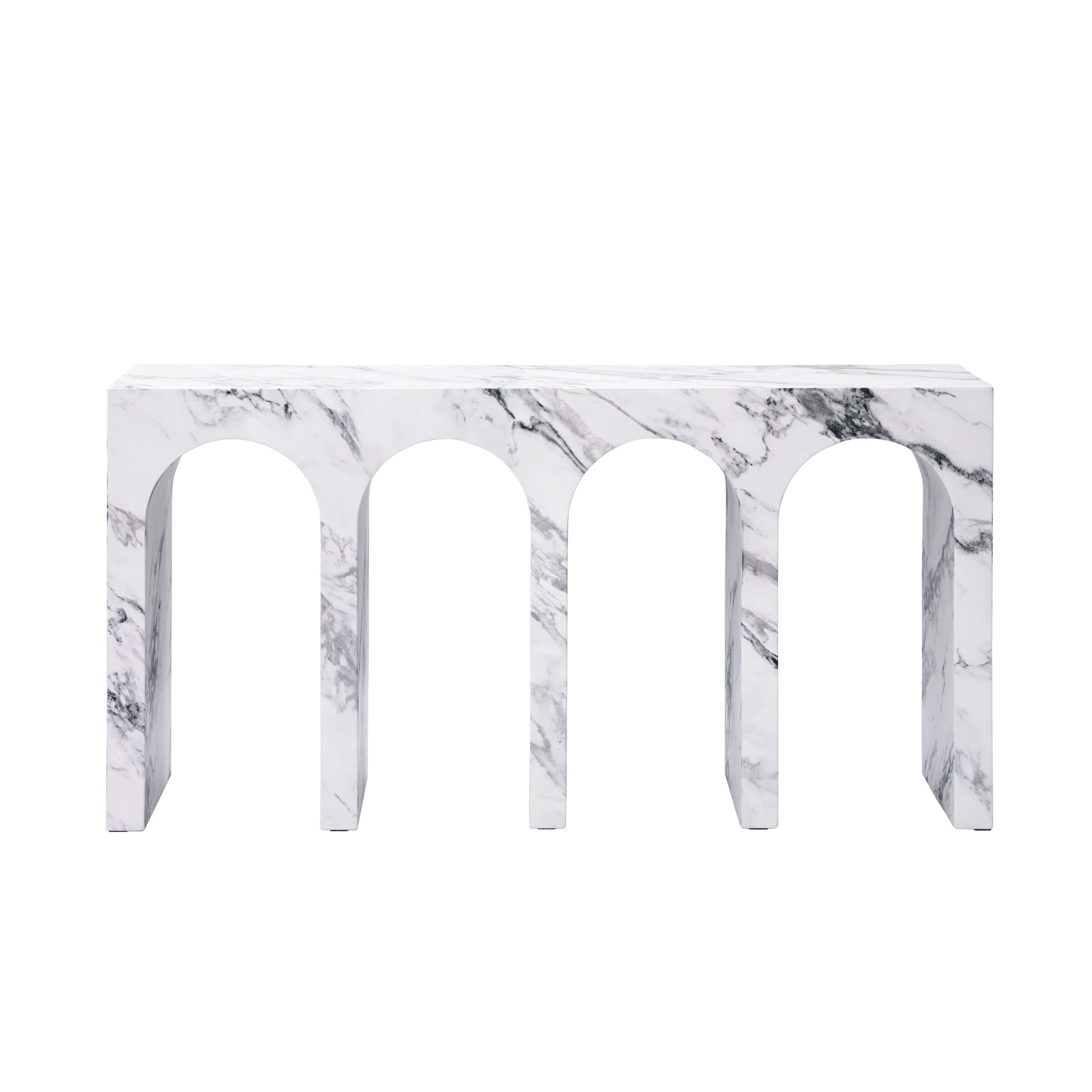 Fritzy - Engineered Stone Console Table - Marble - Image 4