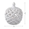 Ceramic Lidded Jar With Lattice Design - White - Image 8