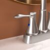 4" Centerset Bathroom Faucet With Pop Up Drain And Water Supply Lines - Brushed Nickel - Image 6