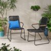 Moonstone - Outdoor Club Chair Set With Rope Weave Design - Black - Image 2