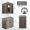8Ft x 4Ft Outdoor Metal Storage Shed With Window - Gray - Image 3