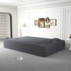 Modern Floor Sofa, With 2 Pillows, Convertible Teddy Fabric Foam Filled Bed, Full Size Folding Mattress, Suitable For Living Room Guest Room, Game Room - Gray - Image 9